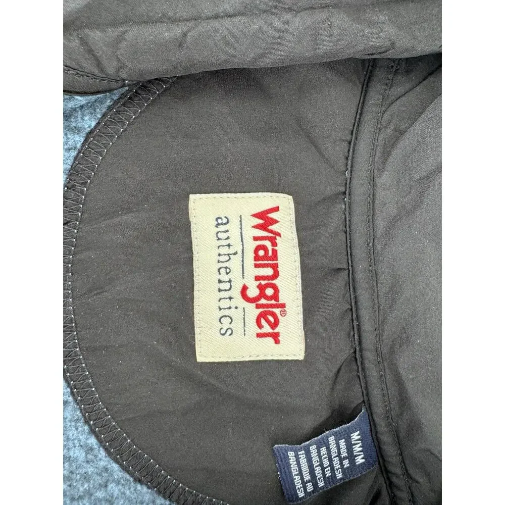 Wrangler George Strait Fleece Sweater Mens Sz M Western Work Farm Blue 1/4 Zip - Picture 4 of 15